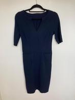 Japan TKY donkerblauwe travelstof jurk getailleerd maat S, Blauw, Japan TKY, Leidsevaartweg 1, 2106NA Heemstede, Ophalen of Verzenden