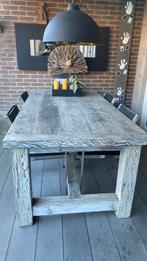 Grote whitewash tafel, Tuin en Terras, Ophalen of Verzenden, Zo goed als nieuw