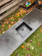 Donker aanrechtblad met zwarte spoelbak, Ophalen, Gebruikt, Zwart, 200 cm of meer