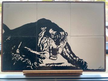 Tegeltableau Tijger - FW Gesigneerd beschikbaar voor biedingen
