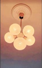 vintage Kaiser sputnik plafondlamp Mid-Century, Mid century, Zo goed als nieuw, Ophalen, Glas
