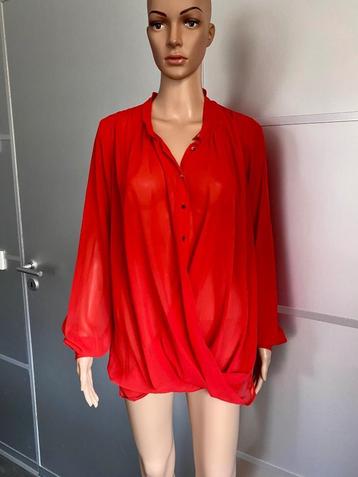 i168 Superstar maat 36/38=S/M lange blouse top tuniek rood beschikbaar voor biedingen