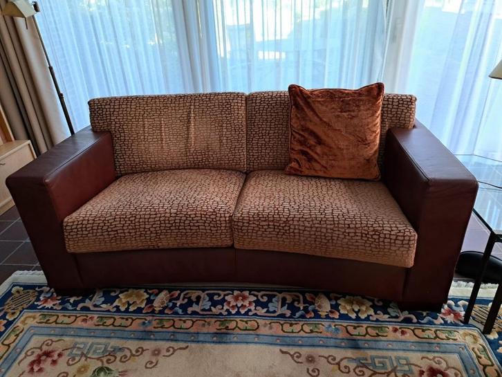 2-zits bank echt leer, merk Bender, Huis en Inrichting, Banken | Bankstellen, Gebruikt, Rechte bank, Tweepersoons, 150 tot 200 cm