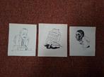 3 originele pentekeningen Elschot; Hitler; Roosevelt, Antiek en Kunst, Ophalen of Verzenden