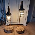 Stoere lamp gemaakt van oude looplamp industrieel *Etage3*, Huis en Inrichting, Lampen | Tafellampen, ., Ophalen of Verzenden