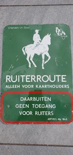 Verkeersbord Ruiterroute met paard en ruiter 43x30cm, Ophalen of Verzenden, Gebruikt, Overige typen