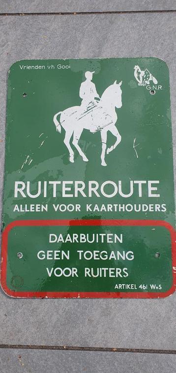 Verkeersbord Ruiterroute met paard en ruiter 43x30cm beschikbaar voor biedingen