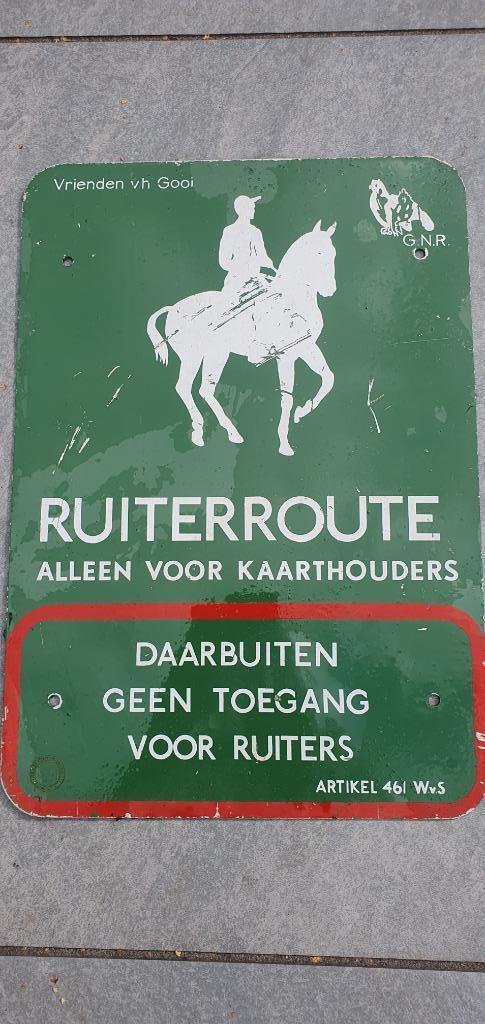 Verkeersbord Ruiterroute met paard en ruiter 43x30cm, Verzamelen, Merken en Reclamevoorwerpen, Gebruikt, Overige typen, Ophalen of Verzenden