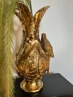 Gouden papagaai vaas., Huis en Inrichting, Woonaccessoires | Vazen, Overige kleuren, Ophalen of Verzenden, Minder dan 50 cm, Glas