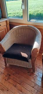 Twee rieten fauteuils, Ophalen, Gebruikt, 50 tot 75 cm, Riet of Rotan