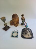 Diverse plaquettes , glas in lood, buste religie, Antiek en Kunst, Antiek | Religie, Ophalen of Verzenden