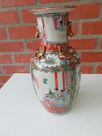 Chinese rozenmedaillon Canton export porseleinen vaas,1900, Antiek en Kunst, Antiek | Porselein, Verzenden