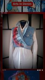 Denim handmade wikkeltopje spijkerstof. Uniek en handpainted, Maat 42/44 (L), Nieuw, Arts_in_Denim, Verzenden