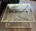 Eric kuster style salontafel met glasplaat, Ophalen, Vierkant, Eric kuster style, Zo goed als nieuw