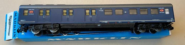 MäRKLIN H0 # 4048 POSTRIJTUIG NS BLAUW NS P 7939 67/72 OVP, Hobby en Vrije tijd, Modeltreinen | H0, Gebruikt, Wagon, Wisselstroom