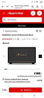 Marshall Acton III Bluetooth Speaker - Zwart, Audio, Tv en Foto, Luidsprekers, Overige merken, Overige typen, Ophalen of Verzenden