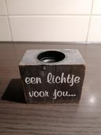 Theelichthouder met tekst "een lichtje voor jou....", Overige materialen, Bruin, Ophalen of Verzenden, Zo goed als nieuw