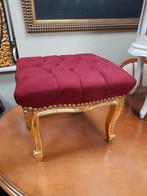 Barok voeten bankje gecappituneerd, Ophalen of Verzenden, Zo goed als nieuw, Rechthoekig