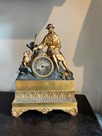 Antieke Franse pendule Napoléon III jager met hond– ca.1870, Ophalen of Verzenden