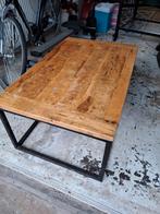 Salontafel hout met staal, Huis en Inrichting, Tafels | Salontafels, Ophalen, 100 tot 150 cm, 50 tot 100 cm, Minder dan 50 cm