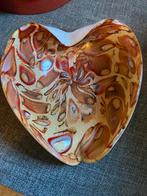Gekleurde glazen asbak in hartvorm, Ophalen of Verzenden