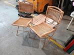 2 rieten/metalen klapstoelen, Ophalen, Twee, Bruin, .