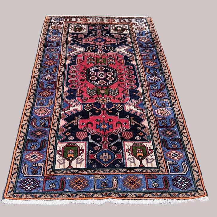 Retro handgeknoopt Perzisch tapijt oosters kleed 128x214 cm, Antiek en Kunst, Antiek | Kleden en Textiel, Ophalen