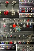 Partij van 54 navel, wenkbrauw en tong piercings Nieuw S-19, Navelpiercing, Staal, Nieuw, Ophalen of Verzenden