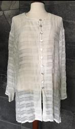 lange blouse tuniek gestreepte doorzichtig creme Nieuw, Maat 38/40 (M), IGY, Beige, Nieuw