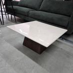 Salontafel Valentino Mangohout en Travertin, 75 x 75cm, Ophalen