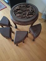 salontafel van hout, Huis en Inrichting, Tafels | Salontafels, Ophalen, Gebruikt, 50 tot 75 cm, Rond