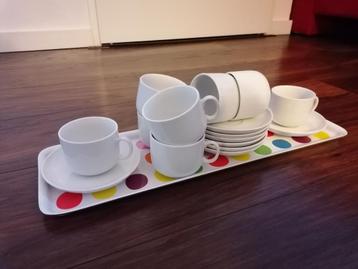 Witte ronde kop en schotel set, modern, 8x beschikbaar voor biedingen