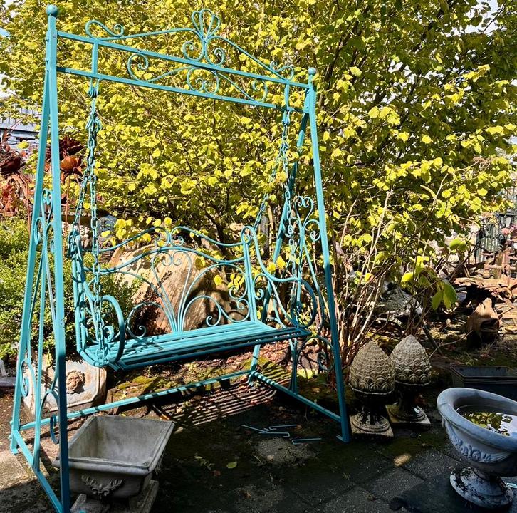 * Schommelbank ijzeren Tuinbank Rocking bench Brocante Bank, Tuin en Terras, Tuinmeubel-accessoires, Nieuw, Ophalen