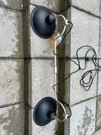 2 zwarte dubbele hanglampen: stoer maar niet te industrieel, Huis en Inrichting, Lampen | Hanglampen, Gebruikt, Ophalen