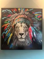lion chief indian uniek schilderij, Ophalen