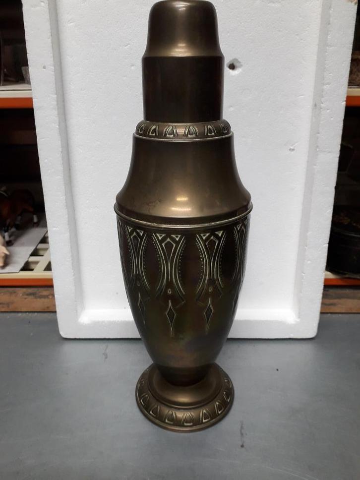 ANTIEKE KOPEREN ART NOUVEAU VAAS van DAALDEROP uit TIEL, Antiek en Kunst, Antiek | Koper en Brons, Koper, Ophalen of Verzenden