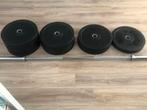 100kg Rubber Bumper Plates - Nieuw!, Ophalen of Verzenden, Nieuw, Armen, Halterschijven