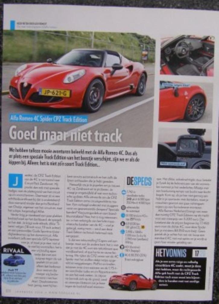 Alfa Romeo 4C Spider type 960 ? eerst 14x autotest lezen, Boeken, Auto's | Folders en Tijdschriften, Gelezen, Alfa Romeo, Ophalen