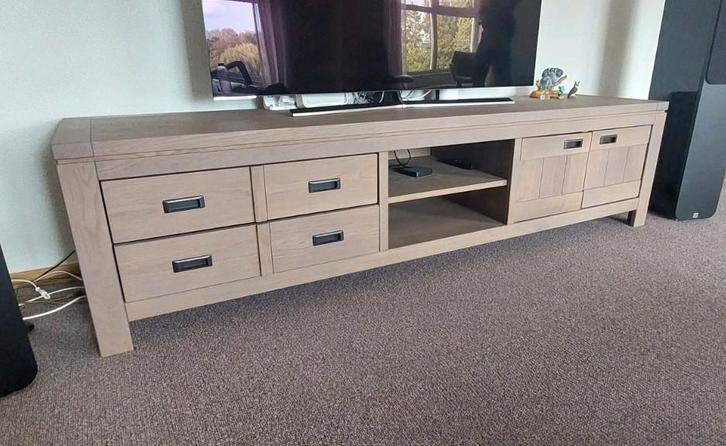 Moderne eikenhouten tv kast, Huis en Inrichting, Kasten | Televisiemeubels, Zo goed als nieuw, Minder dan 100 cm, 150 tot 200 cm
