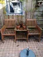 Houten tuinbankje, Tuin en Terras, Tuinsets en Loungesets, Gebruikt, Hout, Ophalen, 2 zitplaatsen