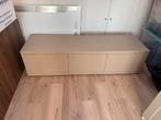 Goossens beige tv meubel, 150 tot 200 cm, Ophalen of Verzenden, Zo goed als nieuw, Minder dan 100 cm