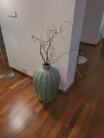 Zware keramische vaas, zachtgroen 60 cm hoog, Tuin en Terras, Bloempotten, Ophalen, 40 cm of meer, Rond, Zo goed als nieuw