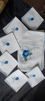 Vintage linnen tafelkleed met servetten, Antiek en Kunst, Ophalen of Verzenden