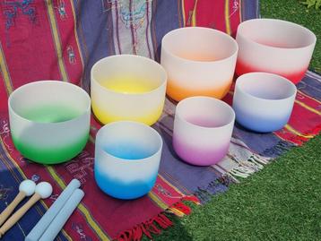 Kristal Klankschalen in chakra kleuren set nu voor 600e beschikbaar voor biedingen