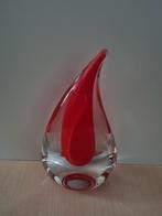 Glas/keramiek sculptuur druppel rood., Antiek en Kunst, Antiek | Glas en Kristal, Ophalen of Verzenden