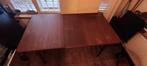 Eettafel uitschuifbaar met/zonder eetstoelen donker bruin, Huis en Inrichting, Tafels | Salontafels, Ophalen, 200 cm of meer, 50 tot 100 cm