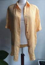 Mooie vintage ZAZA klassieke blouse lang geel/wit maat M, Kleding | Dames, Maat 38/40 (M), Zaza, Geel, Ophalen of Verzenden