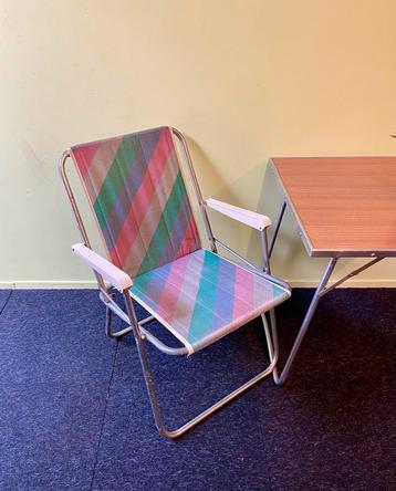Vintage klapstoeltje jaren 80 retro kampeerstoeltje beschikbaar voor biedingen