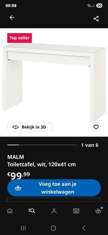 Ikea malm make up tafel - afbeelding 4