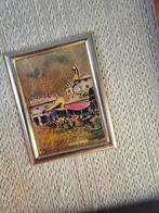 Vintage 1960 Italiaanse 23kt goud folie schilderij, Antiek en Kunst, Kunst | Schilderijen | Klassiek, Ophalen of Verzenden